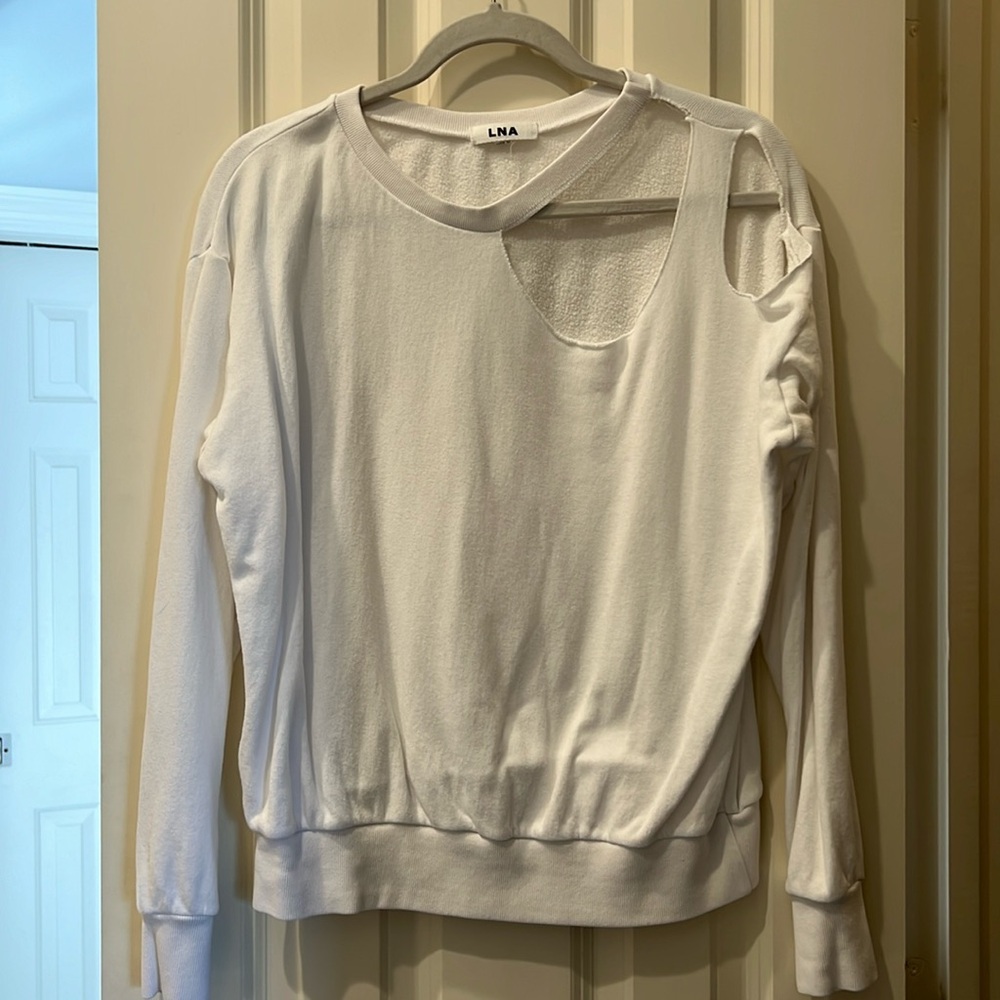 LNA white crewneck sweatshirt